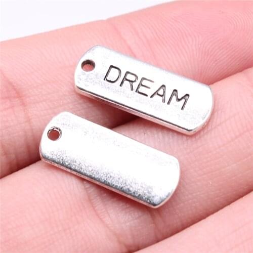 WYSIWYG 10pcs 21x8mm Charm Dream Tag 3 Colors Dream Tag Charms For Jewelry Making