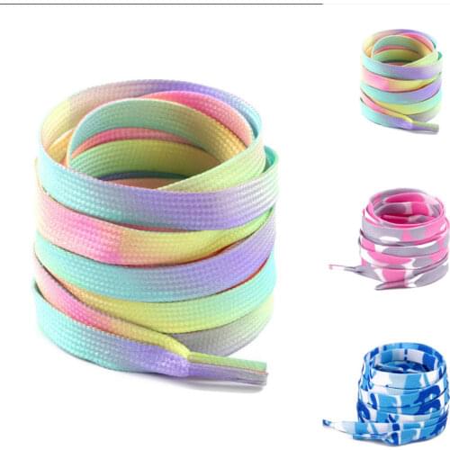 Colorful shoelace Shoe Accessories DIY Bootlaces Shoelaces Flat Shoe Tie Gradient Shoes Rope Boot Lace Shoe Laces 80cm-150cm New