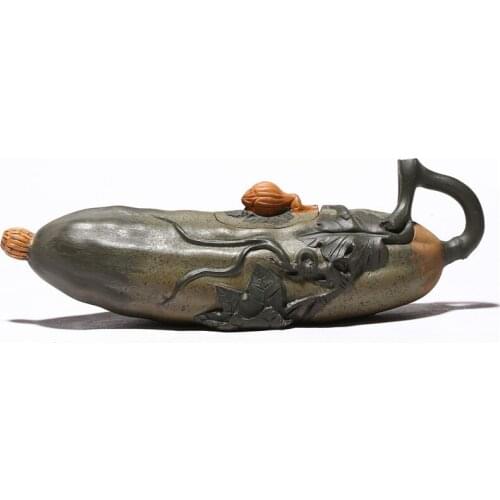 Yixing Purple Sand Pot Ore Purple Sand Powder Slurry Green Clay Bionic Cucumber Imitation Old Style Ornaments Household Teapot