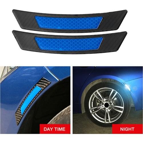 Carbon Fiber Protection Reflective Guard Sticker Wheel Eyebrow Car Reflective Stickers for BMW Volkswagen Mazda Audi