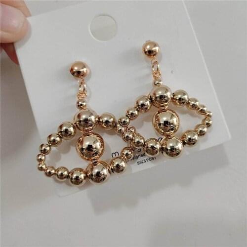 New Arrival Handmade Gold Color Eye Drop Earrings For Women Fashion Jewelry Statement Simulated Pearl Earings Brincos
