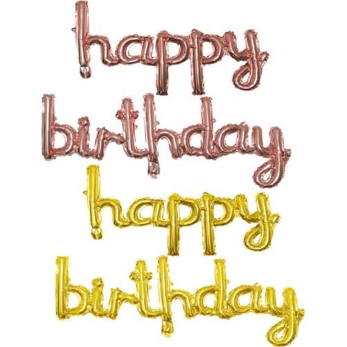 1set Happy Birthday Foil Mylar Letters Balloons Banner Baby Shower Adult Birthday Party Globos Decoration Supplies