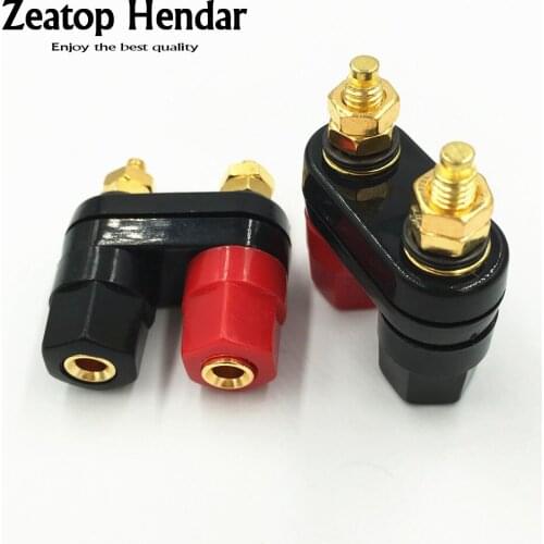 1Pcs Terminal Binding Post Power Amplifier Dual 2-way Banana Plug Jack Gold plated