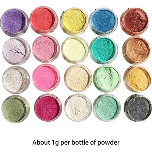 20 Pcs/set Pearlescent Powder Manual DIY Jewelry Filler Crystal Mud Epoxy Resin Color Dye Pigment