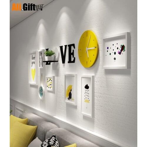 7 Pieces White Haning Picture Frame Photo Frames For Family Pictures Removable Wall Picture Set Picture Display For Home Decor