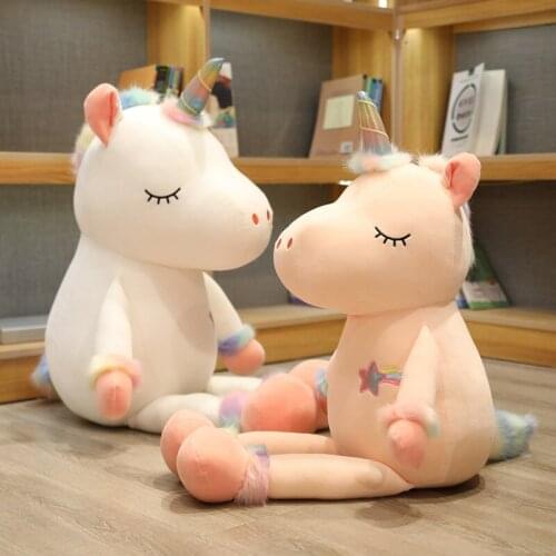 70-130cm Fantastic Unicorn Doll Kawaii Glowing Plush Unicorn Toy Stuffed Animal Doll Pillow Kids Gift Valentine Present for Girl