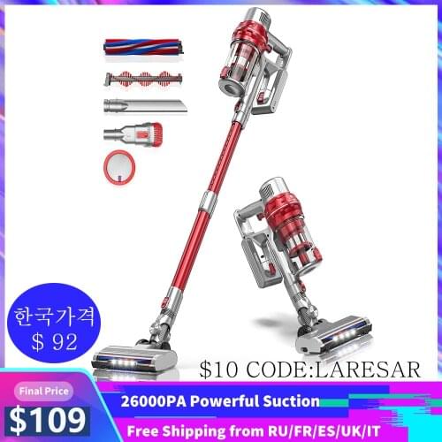 Cordless Stick Vacuum Cleaner 26KPa Suction 380W 2500mAh 0.8L 4 in 1 Handheld Cleaner for Home Hard Floor Carpet Pet Hair