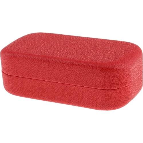 Spectacle Eyewear Case women red eyeglass caseLeather Large Hard Clamshell Sunglasses Eyeglass Box