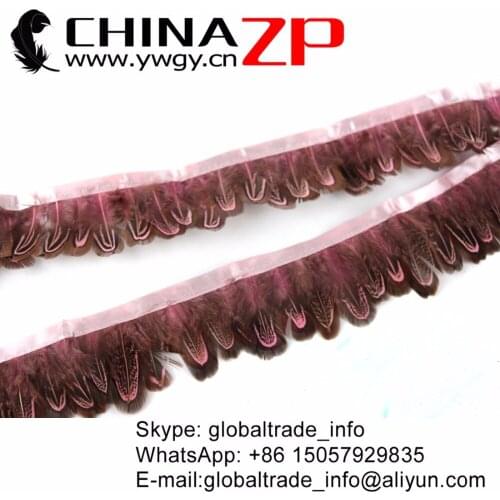 CHINAZP Factory Dyed LIGHT PINK Almond Ringneck Pheasant Plumage Feather Fringe
