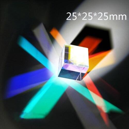 Color Prism Cube with 18mm Light on Six Sides Flawless Tricolor Creative Ornaments
