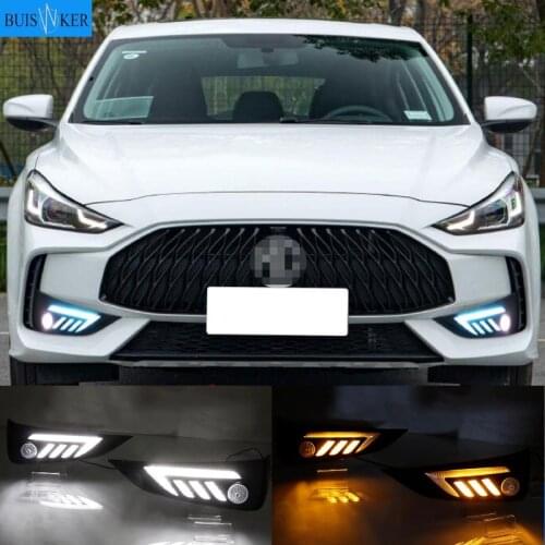2Pcs DRL 12V LED Daytime Running Light Fog Lamp Decoration For MG MG5 2021 Flowing Turn Signal
