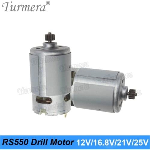 Turmera RS550 Motor 10.8V 12V 14.4V 16.8V 18V 21V 25V with 9 Teeth 12 Teeth Gear for Cordless Electric Drill Screwdriver Replace