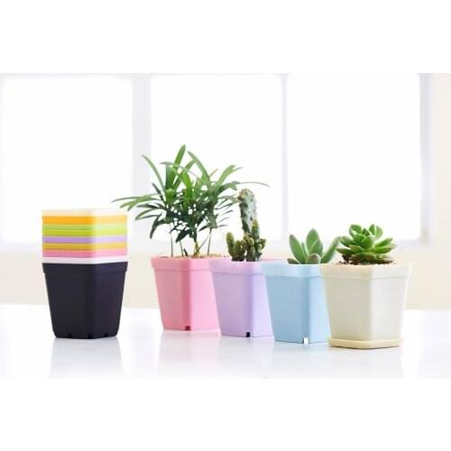 Wholesale 6pcs plastic flower pots nursery succulents small plant pot mini planters 70mm home & garden decoration