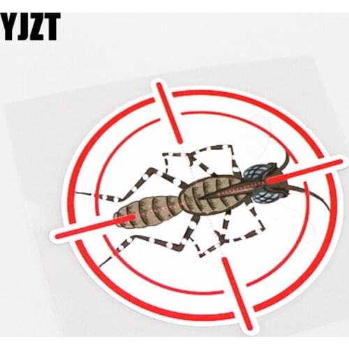 YJZT 12CM*12CM Personality Warning Mosquito Shooting Car-styling Car Sticker Decal PVC 13-0689