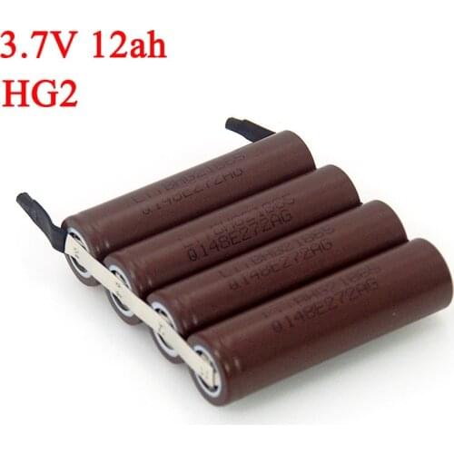 NEW 3.7V 1S 6000mAh 12000mAh HG2 Lithium battery pack Fishing Bluetooth Speaker 4.2V soldering Nickel Sheet DIY batteries