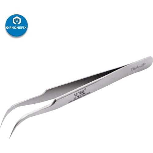 VETUS Tweezers 7SA-JP Super Precision Tweezers Stainless Steel Tip for Mobile Phone Motherboard Soldering Repair Hand Tools