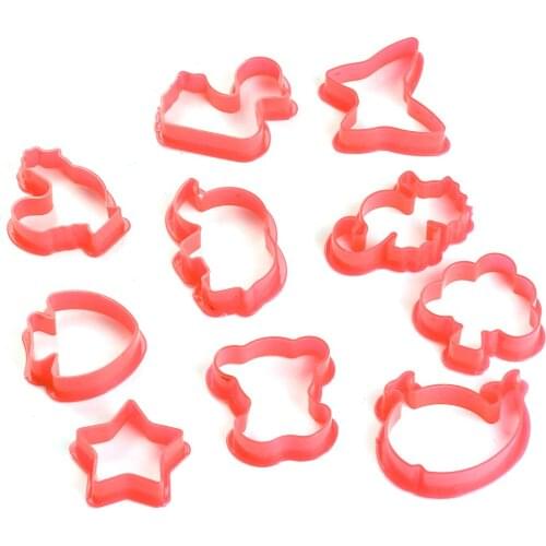 Plastic Clay Plasticine Mold Super Light Animal Pattern Heart Star Childrens DIY Clay Tools At Random Color 1 Set
