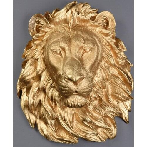 Three color Large Size Lion Head Wall decoration Hanging Wall Animal Head Resin Pendant Wall Ornaments Home Accessories