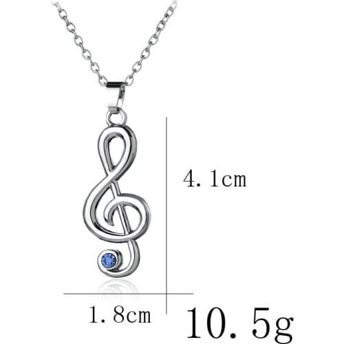 Lucky Simple Singer Logo Hollow Zircon Music Symbol Pendant Necklace Love Woman Mother Girl Gift Wedding blessing Jewelry