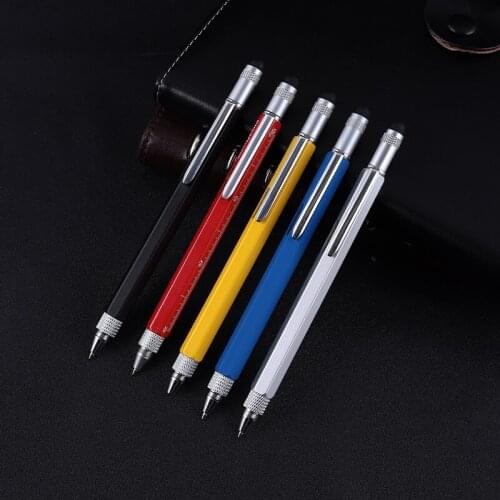 Luxury High Quality Multifunctional creativity Metal ballpoint pen Screwdriver ruler level tool stylus