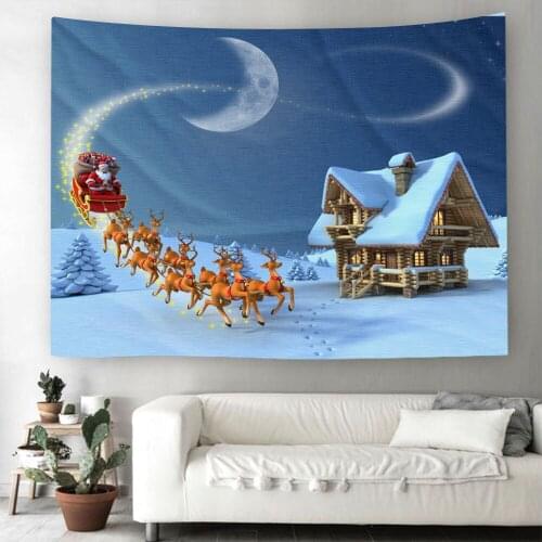 Merry Christmas Tapestry Holiday Decoration Accessories Hanging Cloth Scene Decoration Wall Hanging Cloth Multiple Sizes