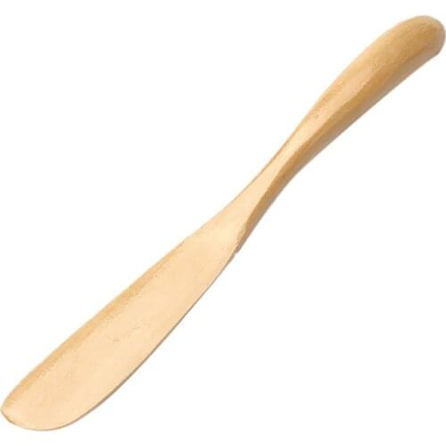 Handmade Wood Scraper Wooden Pizza Cutter Cutlery Cake Stripping Tool Beige