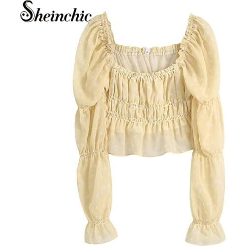 Желтые блузки Sheinchic China At AliExpress