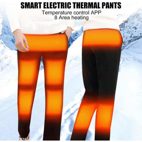 Electric Heated Pants Winter Men Women Outdoor Warmed Trousers USB Charging Pure Cotton Pants Trekking Skiing Thermal Trousers