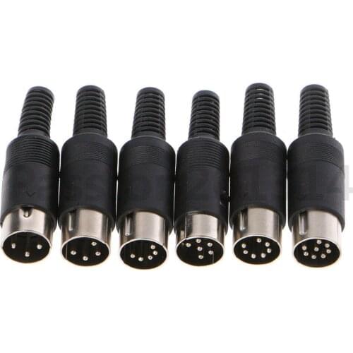 2pcs Male DIN Plug Socket Connector 3 4 5 6 7 8 PIN Chassis Cable Mount Adapter