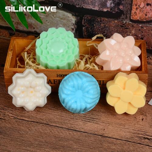 SILIKOLOVE 6Cavity Flower Silicone Molds DIY Handmade Craft 3D Soap Molds For Soap Making Forms