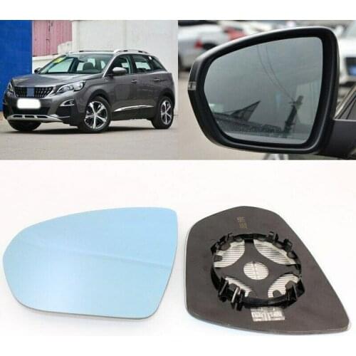 Blue mirror For Peugeot 4008 2017 Side View Door Mirror Blue Glass With Base Heated turn single lamp