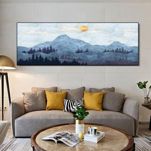 Nordic mountain scenery Canvas Paintings Abstract Wall Art Prints Poster Living Room Decor Paintings On The Wall Home Decor
