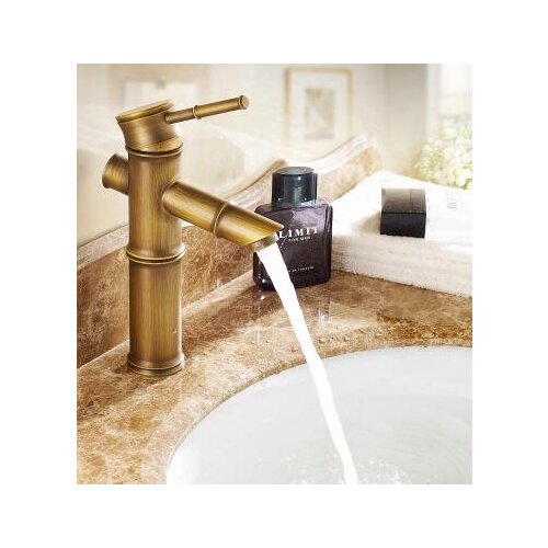 18 Type antique bathroom sink basin faucet retro, Bamboo style single hole basin faucet vintage, Brass basin faucet hot and cold