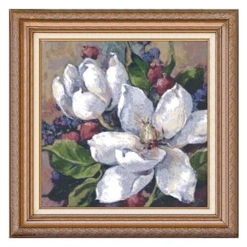 Top Quality hot selling classical lovely counted cross stitch kit white flower flowers