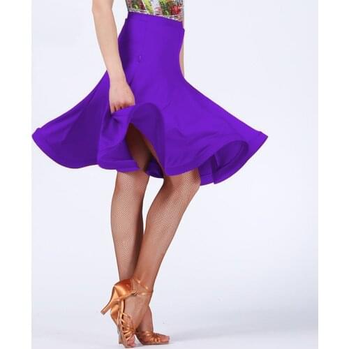 Square Latin Dance Skirt Sexy Dancing Skirt Dress Samba Tango Practice White Purple Latin Dress Performance Competition Latin