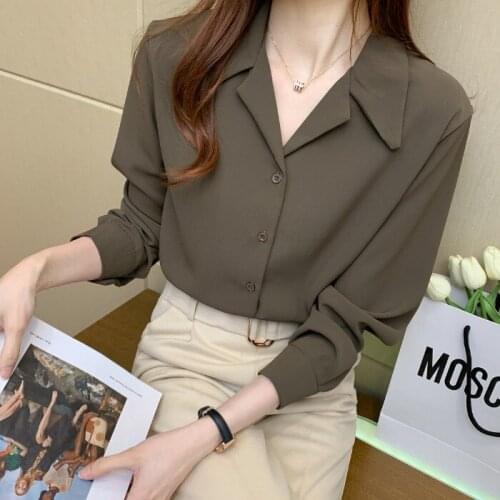 Womens long-sleeved shirts 2021 autumn new professional interview dress shirt temperament shirt blouse