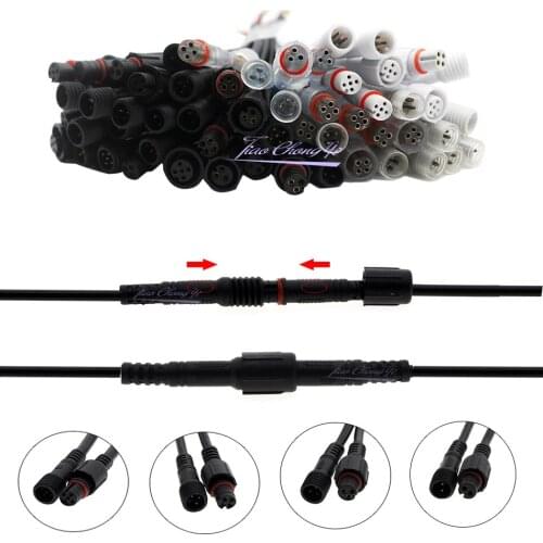 1/10/20/50 Pairs DC Connector Waterproof Wire 2pin/3pin/4pin Male Female Connector Waterproof Cable For CCTV LED Project Strip