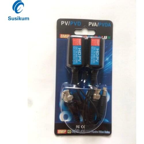 1 Pair Passive CCTV 8MP Video Balun Coax BNC Power Transceiver Connectors To RJ45 For Surveillance CCTV Camera