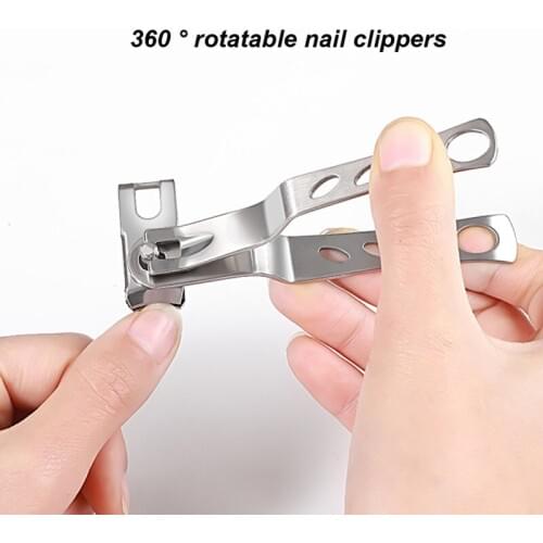 1 PC Nail Clipper 360 Degree Rotary nail cutter Stainless Steel Portable Fingernail Toenail Trimmer Toe Finger Nail Tools Y