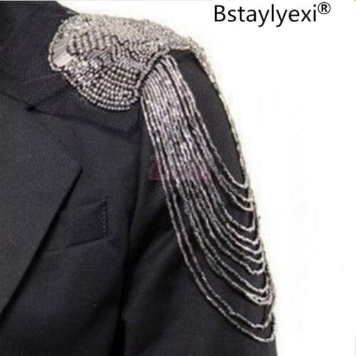 1pcs Punk Personalized Alloy Beads Tassel Epaulet & Epaulette & Shoulder Loop Fashion Jewelry For Women Accessories
