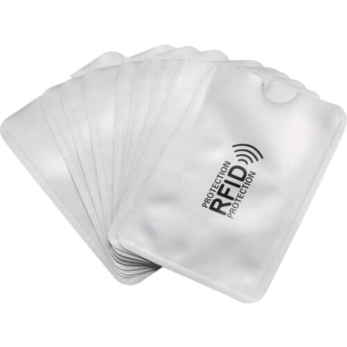 10pcs aluminum foil anti-degaussing card cover RFID shielding bag NFC credit card anti-theft brush ID card protector