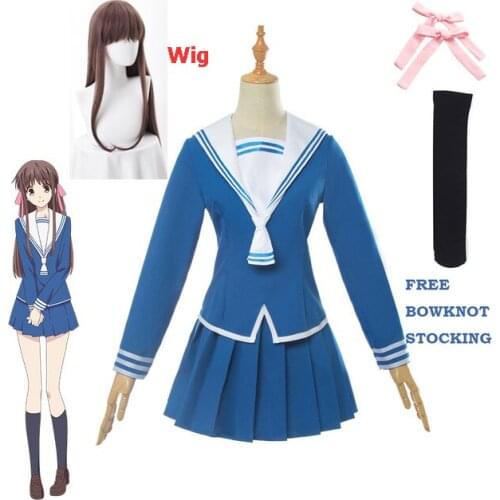 2019 Japanese Anime Fruits Basket Cosplay Costume Tooru Honda Cosplay Uniform Dress Girl School Uniform Women Sailor Costume