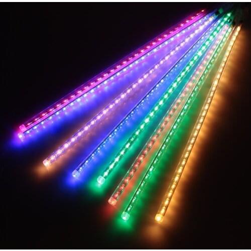 50cm RGB Meteor Shower Rain Tubes Christmas String Light Tree Decoration Led Lamp 100-240V Holiday Light