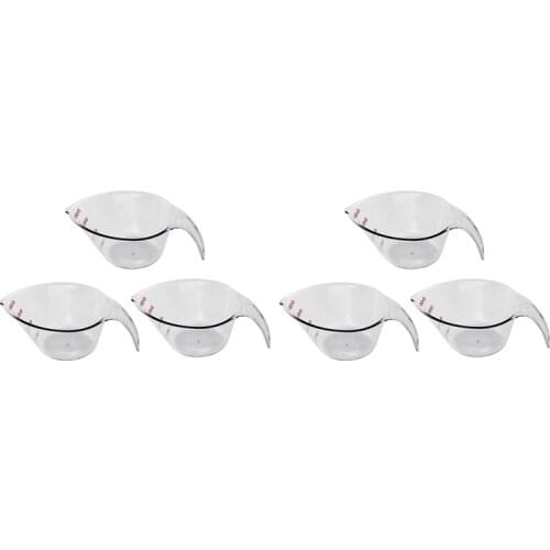 6Pcs Transparent Measuring Cup Kitchen Gadget with Scale Nonslip Handle Spout for Baking Beaker Liquid Measure Jug Cup