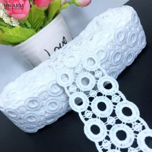 HWARM 20yard 4cm african lace fabric Three circles arc wedding lace barcode DIY childrens clothing accessories ribbon trim LACE