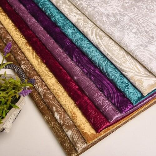 High Quality 3D Embossed Velvet Upholstery Fabric Solid Color for Home Decoration Accessories