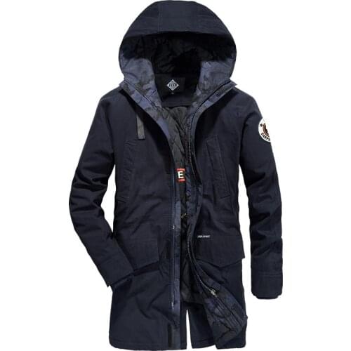 Brand Winter Jacket Men Parkas Coat Fashion Big Pockets Hooded Collar Korean Clothes Windbreaker Men Thick Warm Overcoat Male