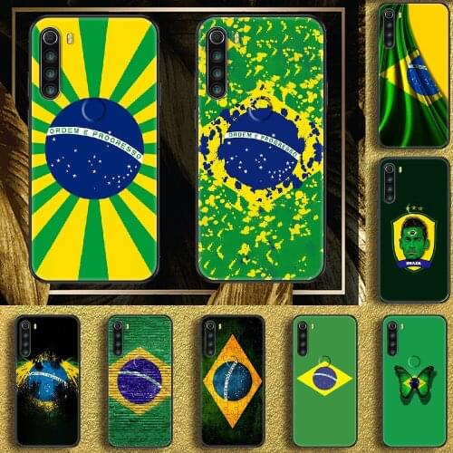 Brazil flag Phone case For Xiaomi Redmi Note 7 7A 8 8T 9 9A 9S 10 K30 Pro Ultra black luxury funda pretty shell 3D prime