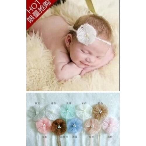 Mohair Headband With Flower Hairband Baby Girl Hair Decoration Baby Shower Gift Baby Girl Photography Props