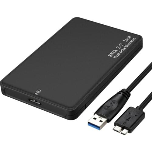 Black 2.5 Inch HDD Box USB 3.0 SATA Hard Drive External Enclosure High Speed HDD Case Support Up To 2TB Without Screws For PC